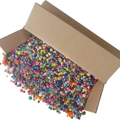 The Beadery Bonanza 5LB of Mixed Craft Beads, Sizes, Plastic, Round, Multicolor